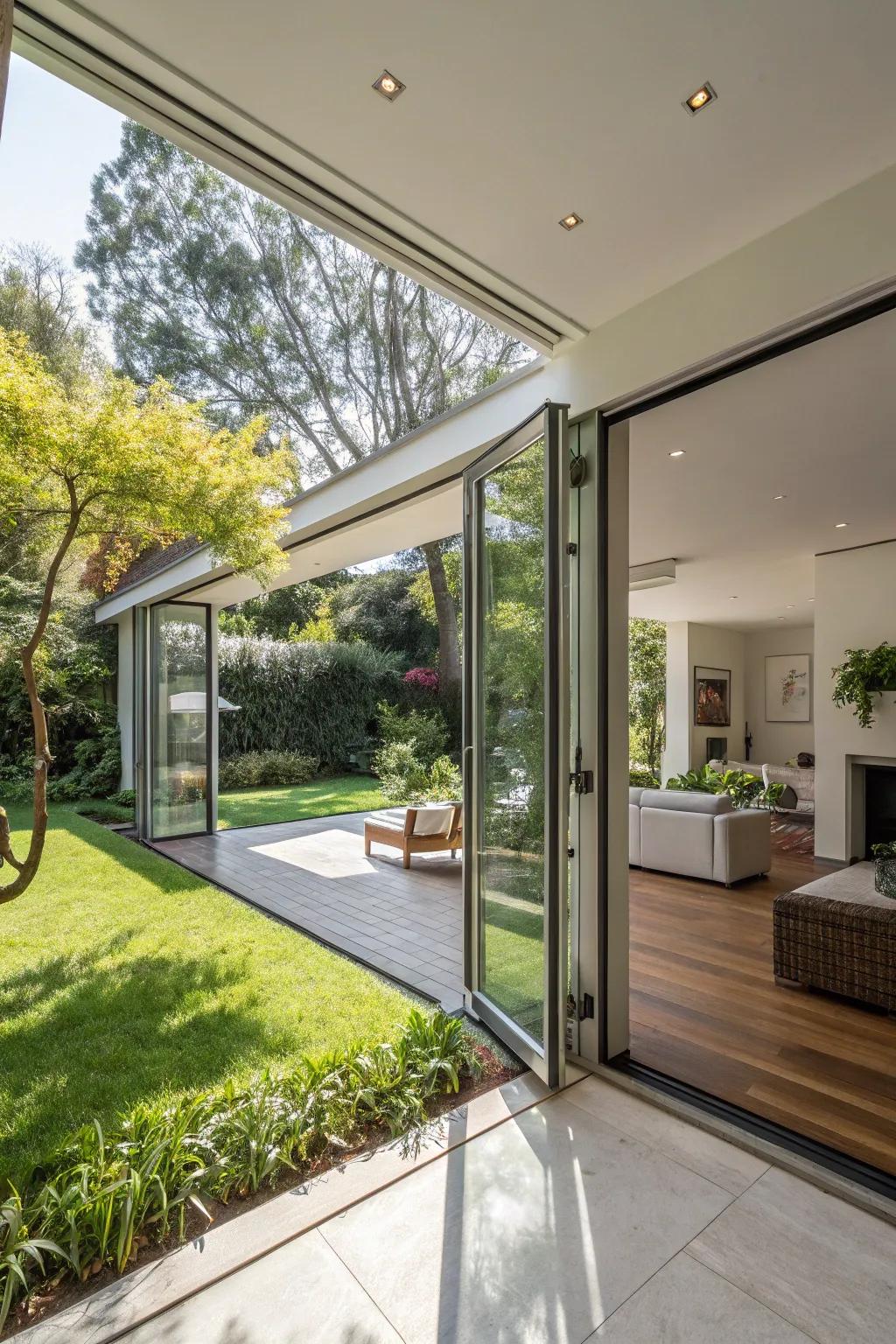 Merge your space with nature utilizing folding glass walls.