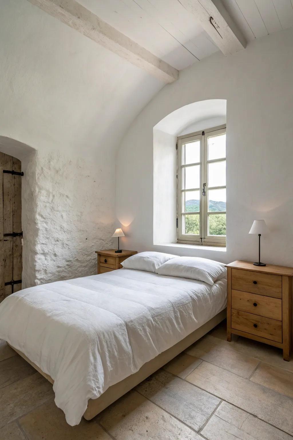A minimalist bedroom featuring clean lines and uncluttered space.