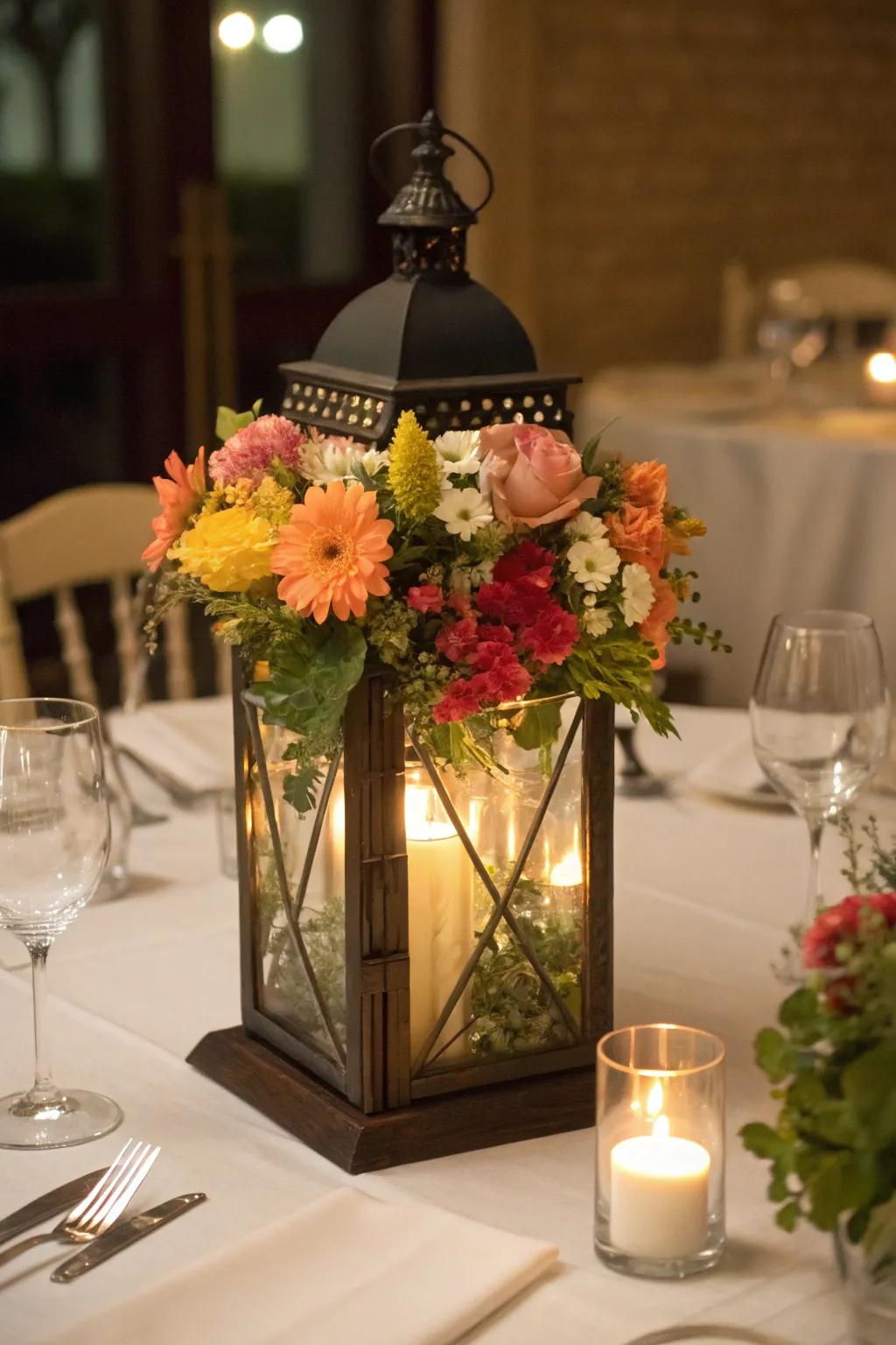 A bloom topper renders your lantern an eye-catching centerpiece.