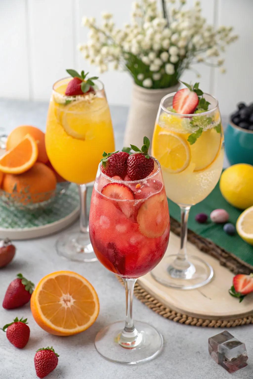 Vibrant and revitalizing non-alcoholic cocktails optimum for attendees of all ages.