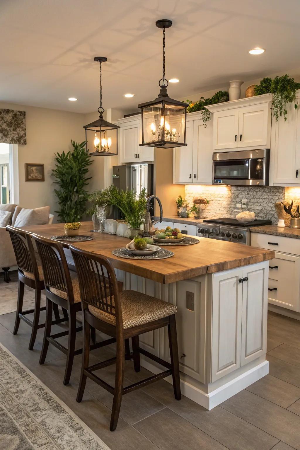 An island featuring a breakfast spot for peaceful mornings.