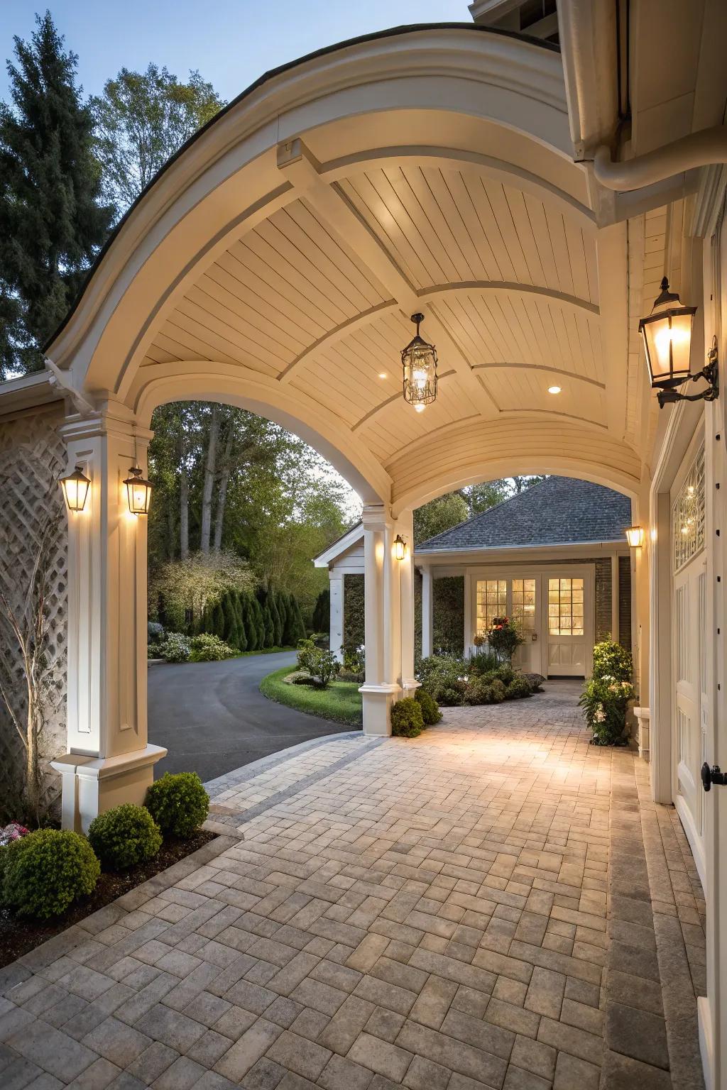 Add a touch of elegance through an arched entry to your carport.