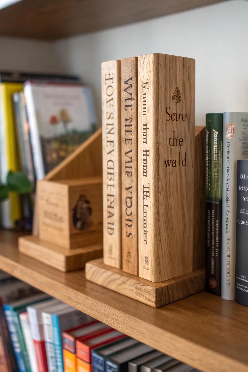 Etched book rests are a combination of functionality and literary elegance.