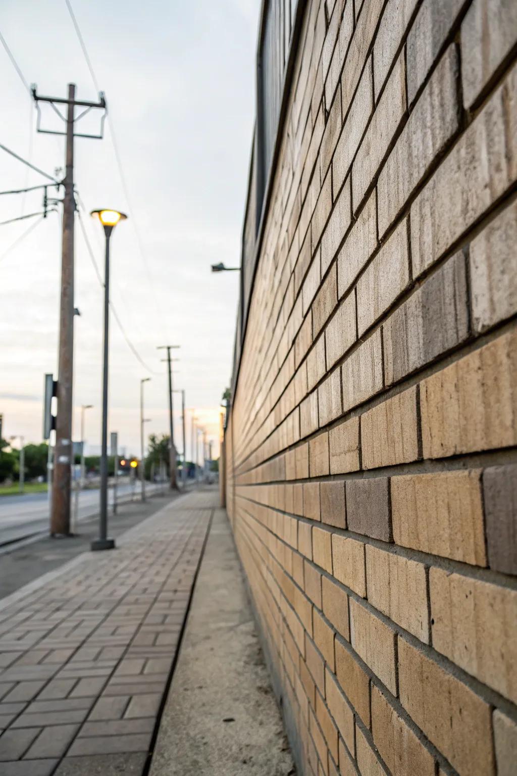 Brick style coverings offer industrial charm.