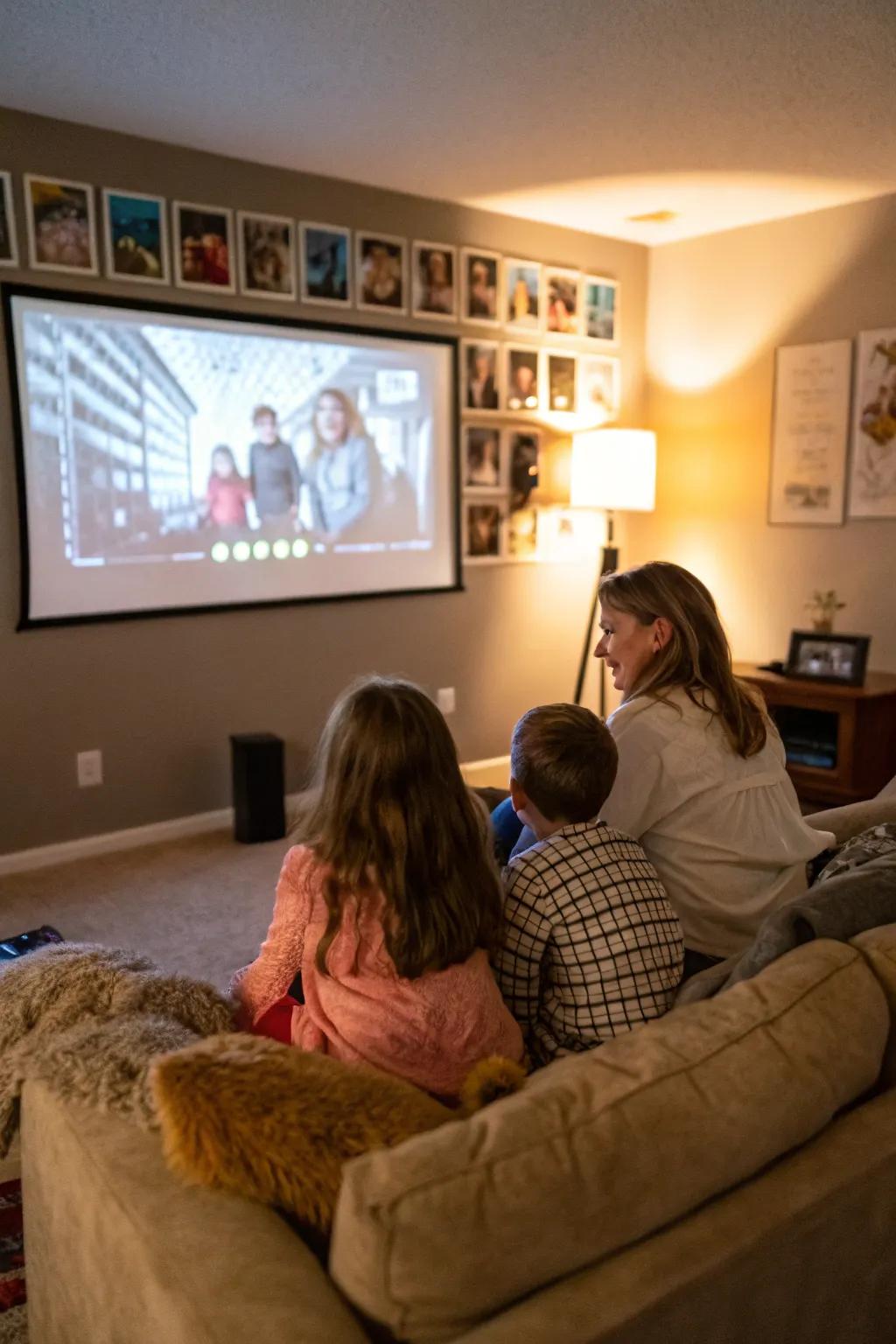 Encounter cinematic enchantment at home with a family cinematic evening projector.