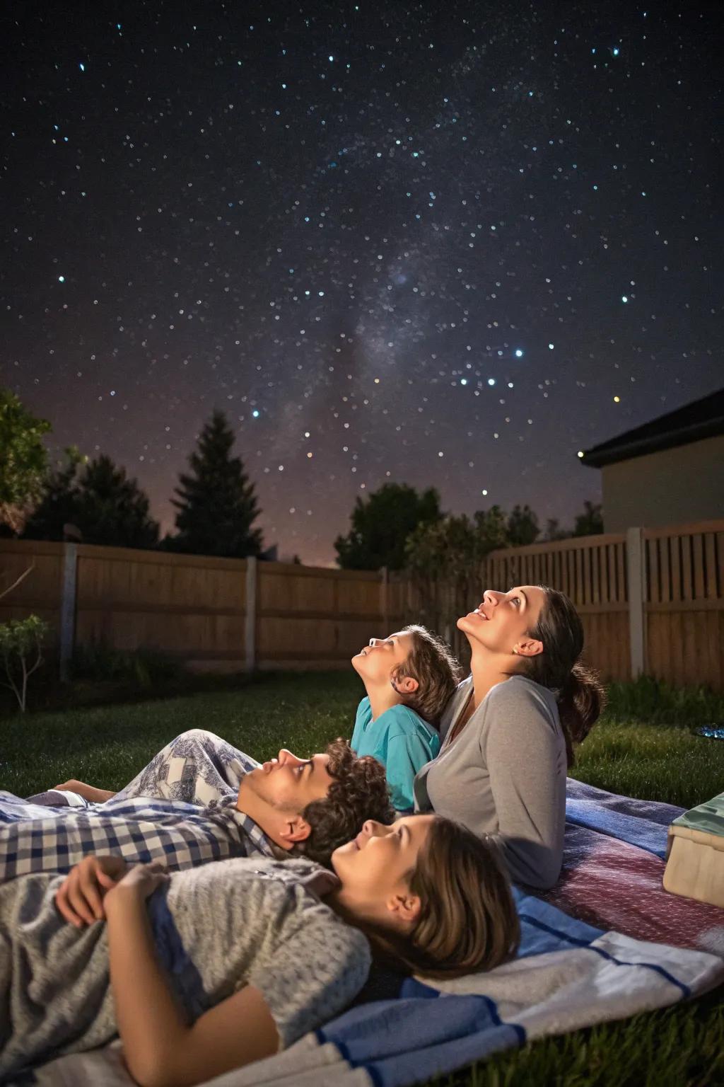 A peaceful starry night under a clear, star-filled sky.