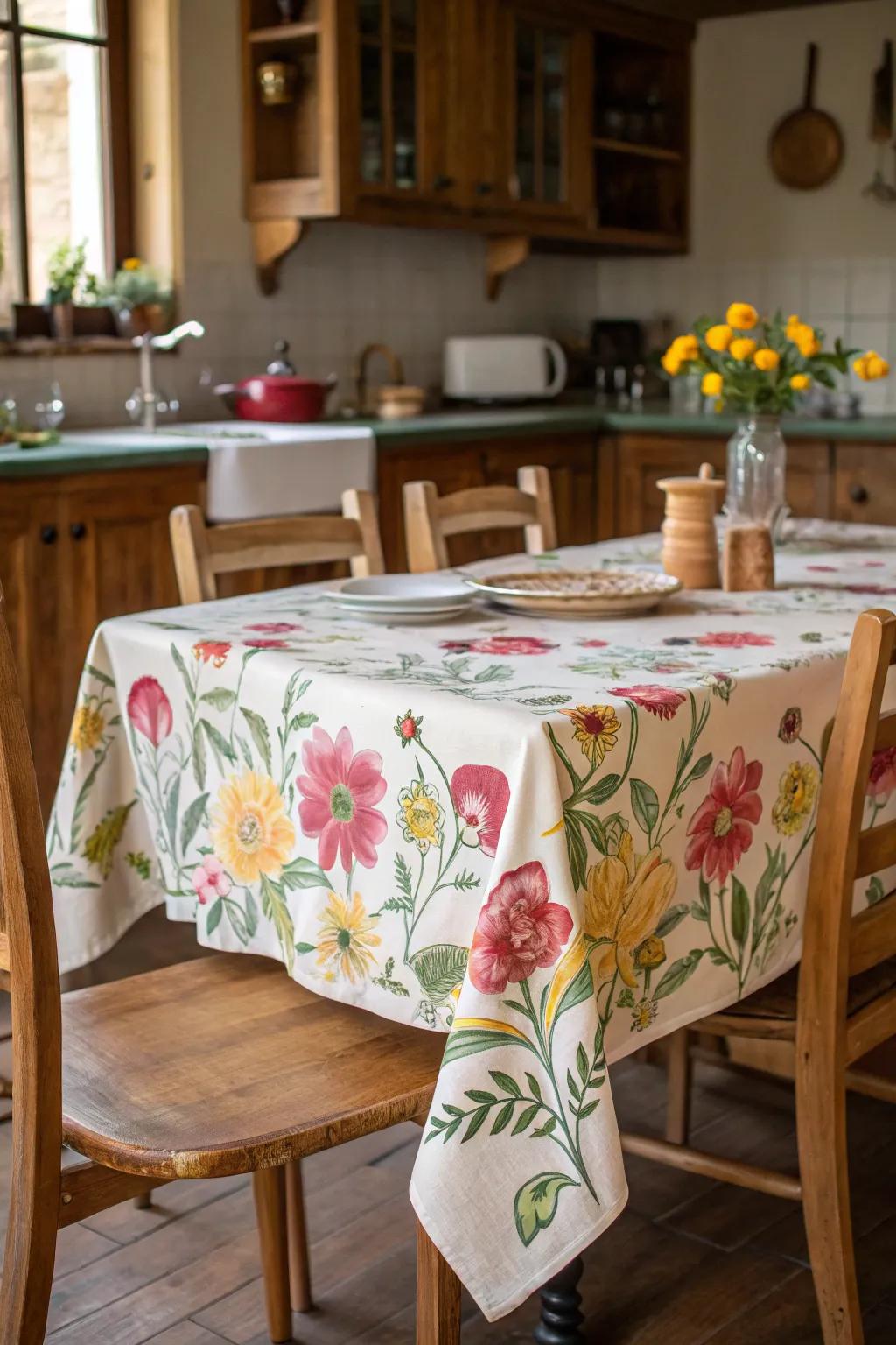 Patterned table spreads and how they add essence and color.