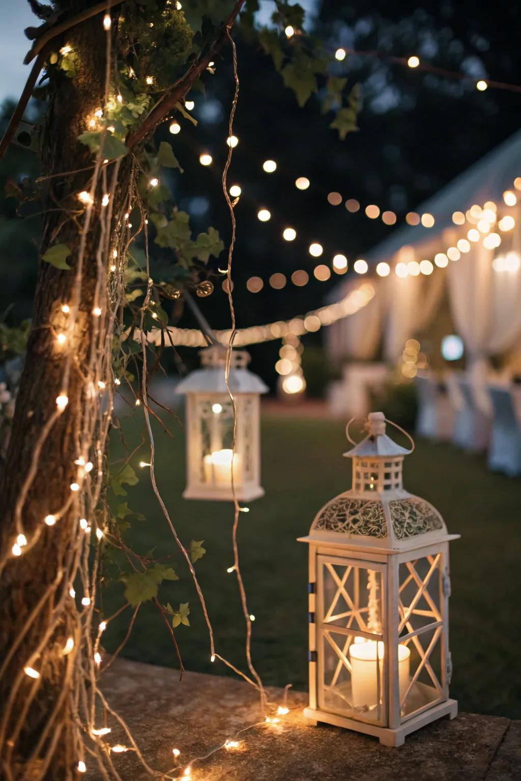 Enchanting illumination engendering a bewitching atmosphere conducive to the birthday soiree.