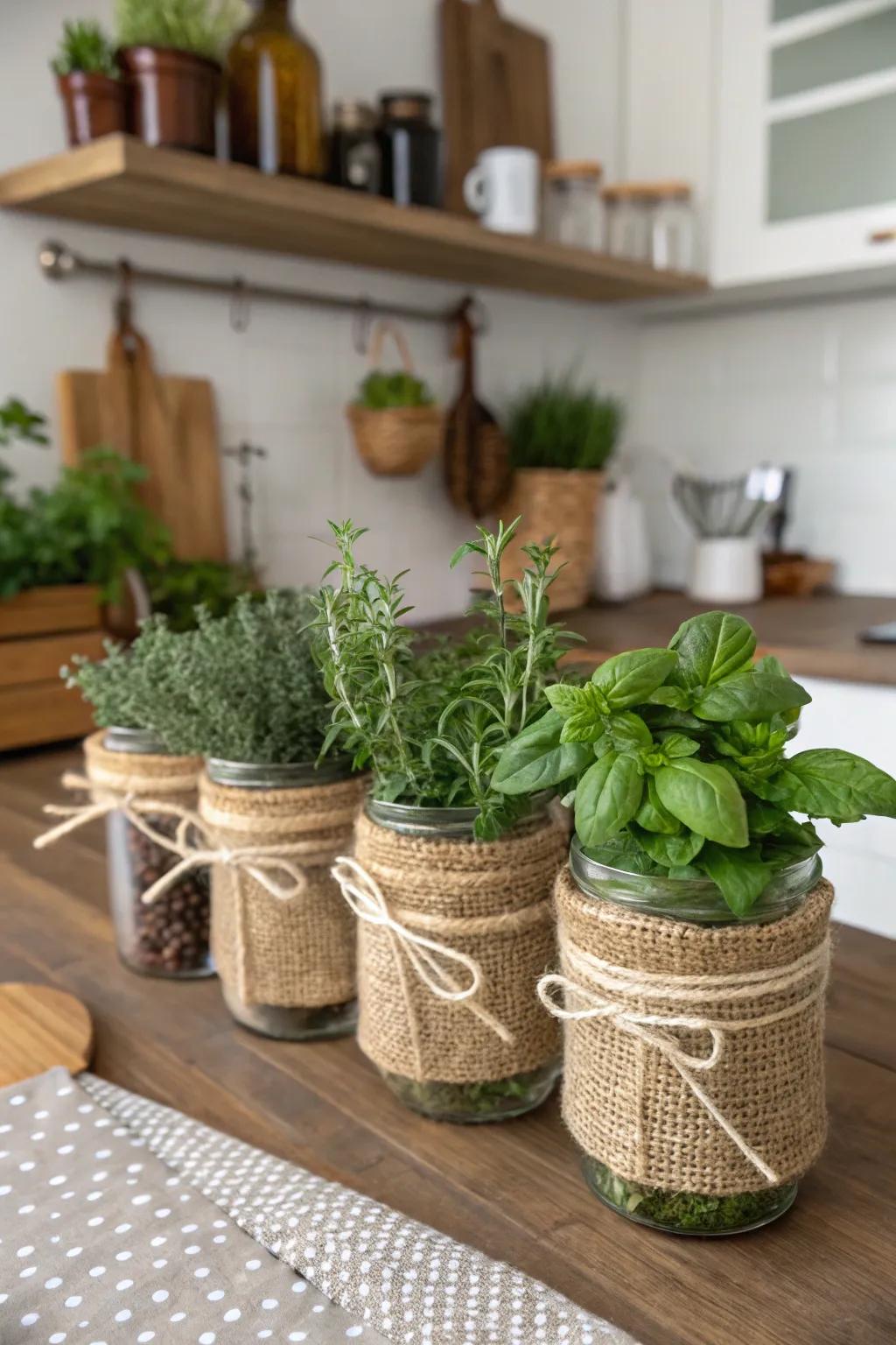 Canvas and twine can inject warmth and texture to decor.