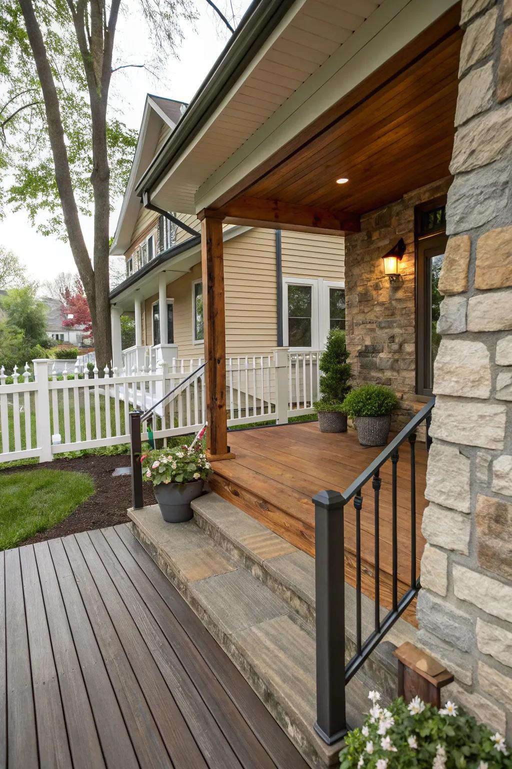 An eclectic blend of materials introduces visual intrigue and depth.