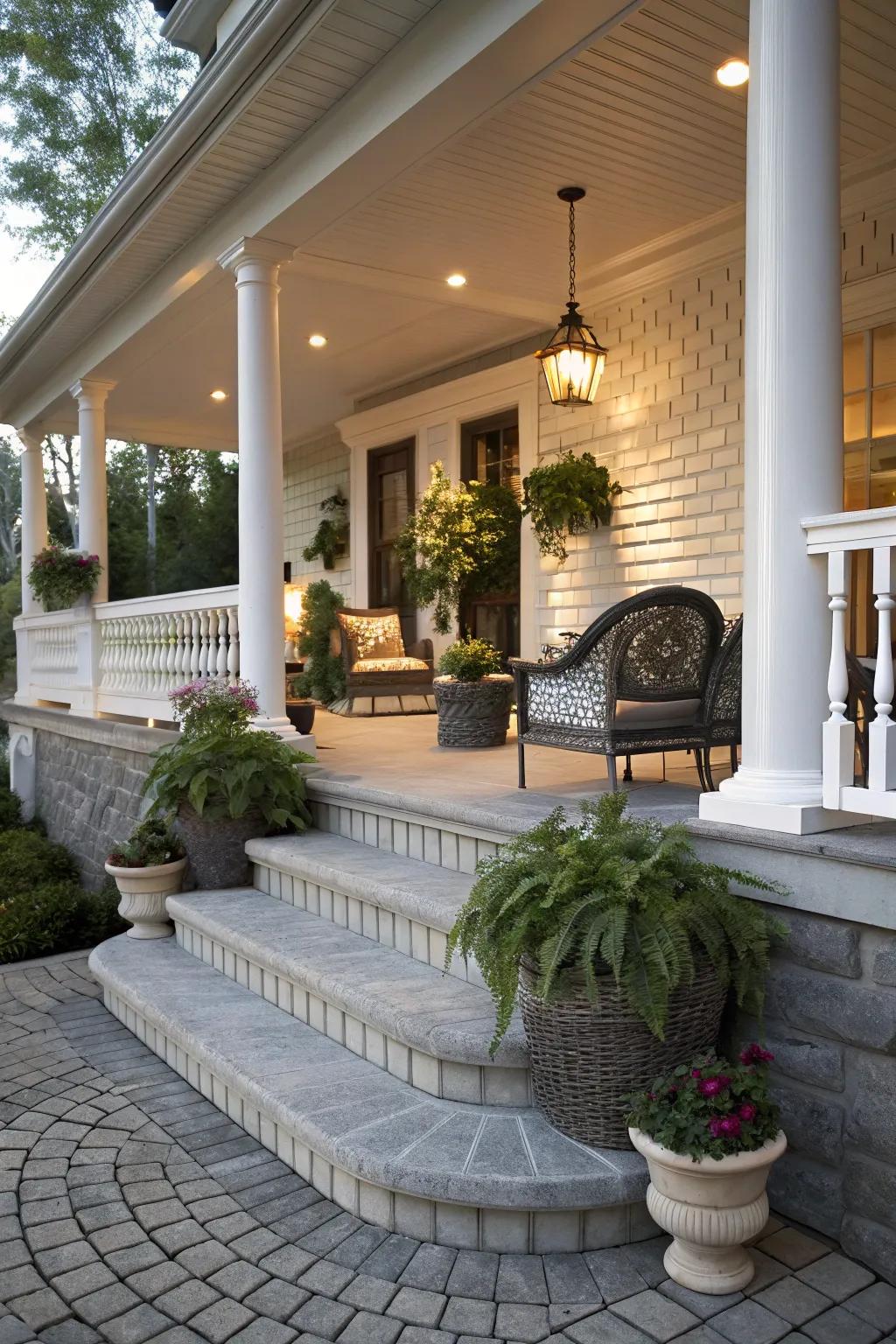 A raised platform lends elegance and depth.