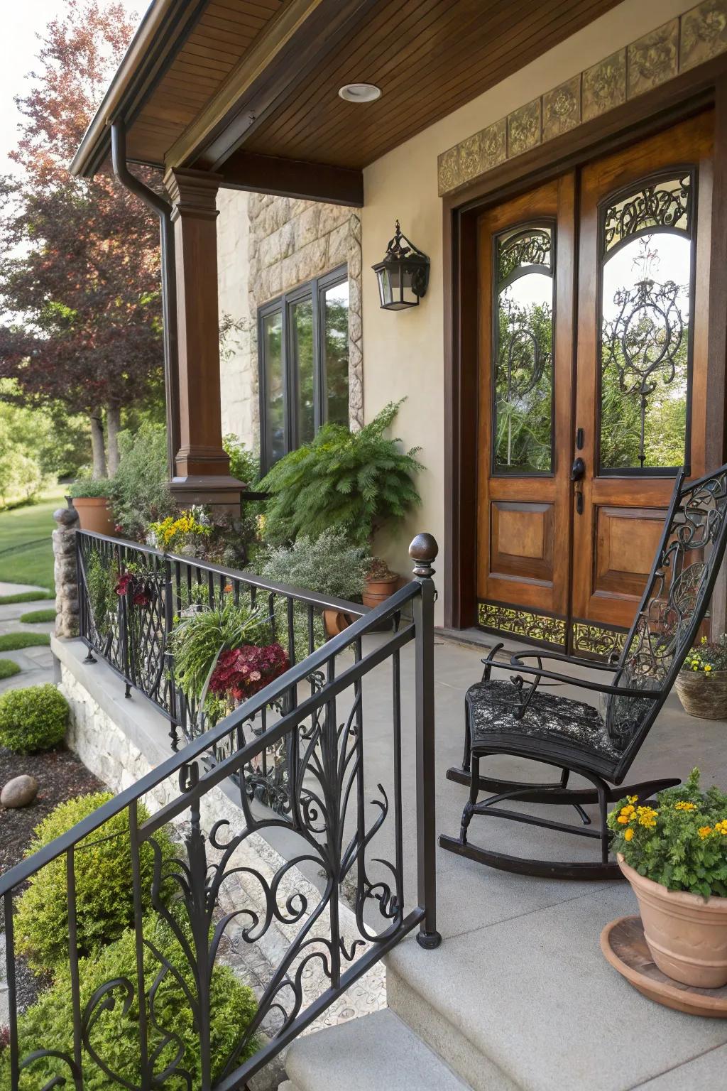 Custom-designed metal railings creating a personalized touch.
