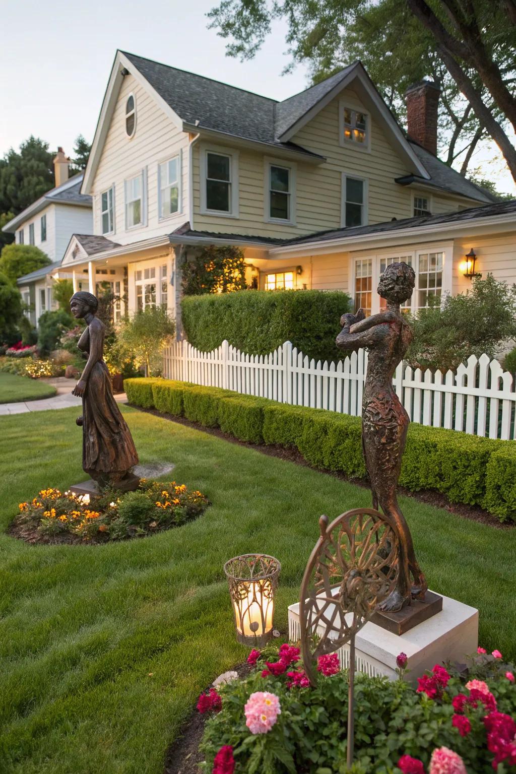 Artistic figures can transform your garden into an outdoor gallery.