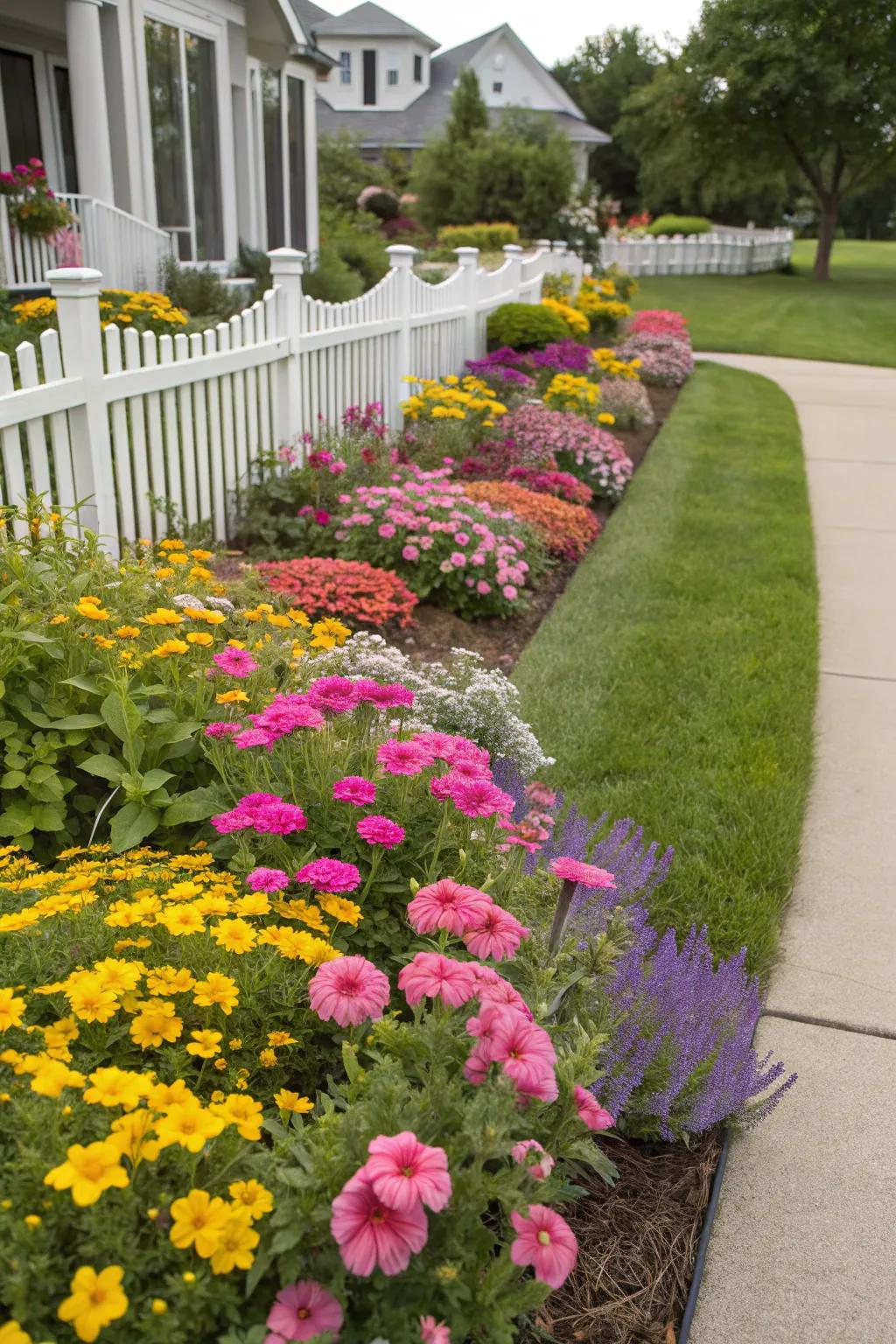 Annuals supply a seasonal burst of vibrant color to xeriscape garden designs.