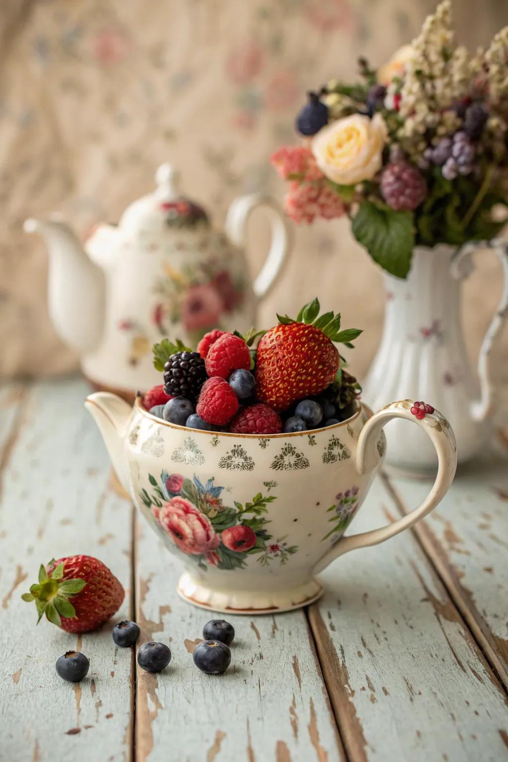 A vintage fruit presentation that imparts a dash of nostalgia.