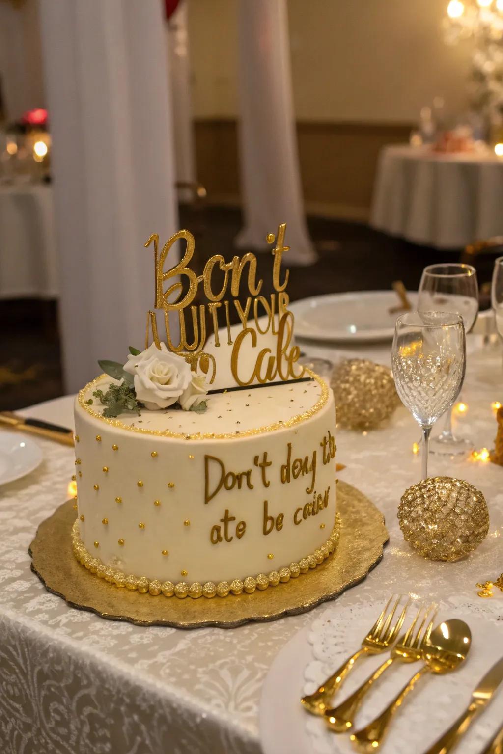 Shine bright with humor on your golden birthday cake!