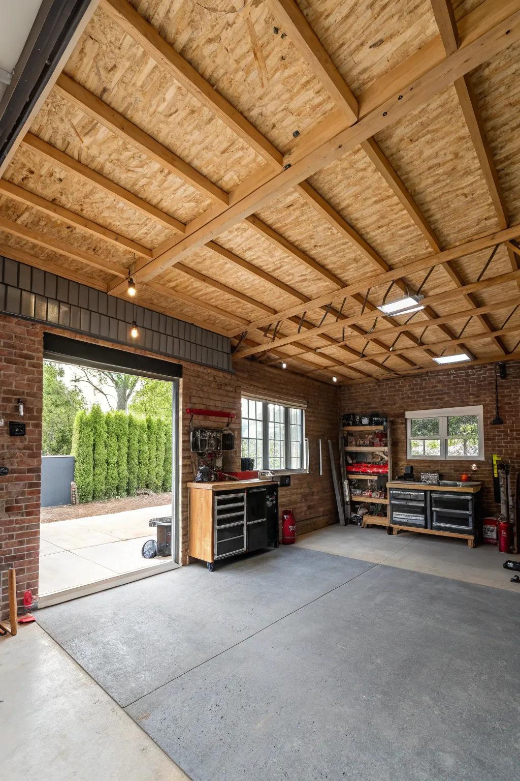 Laminated wood roofs introduce an organic, earthy sensation to your garage.