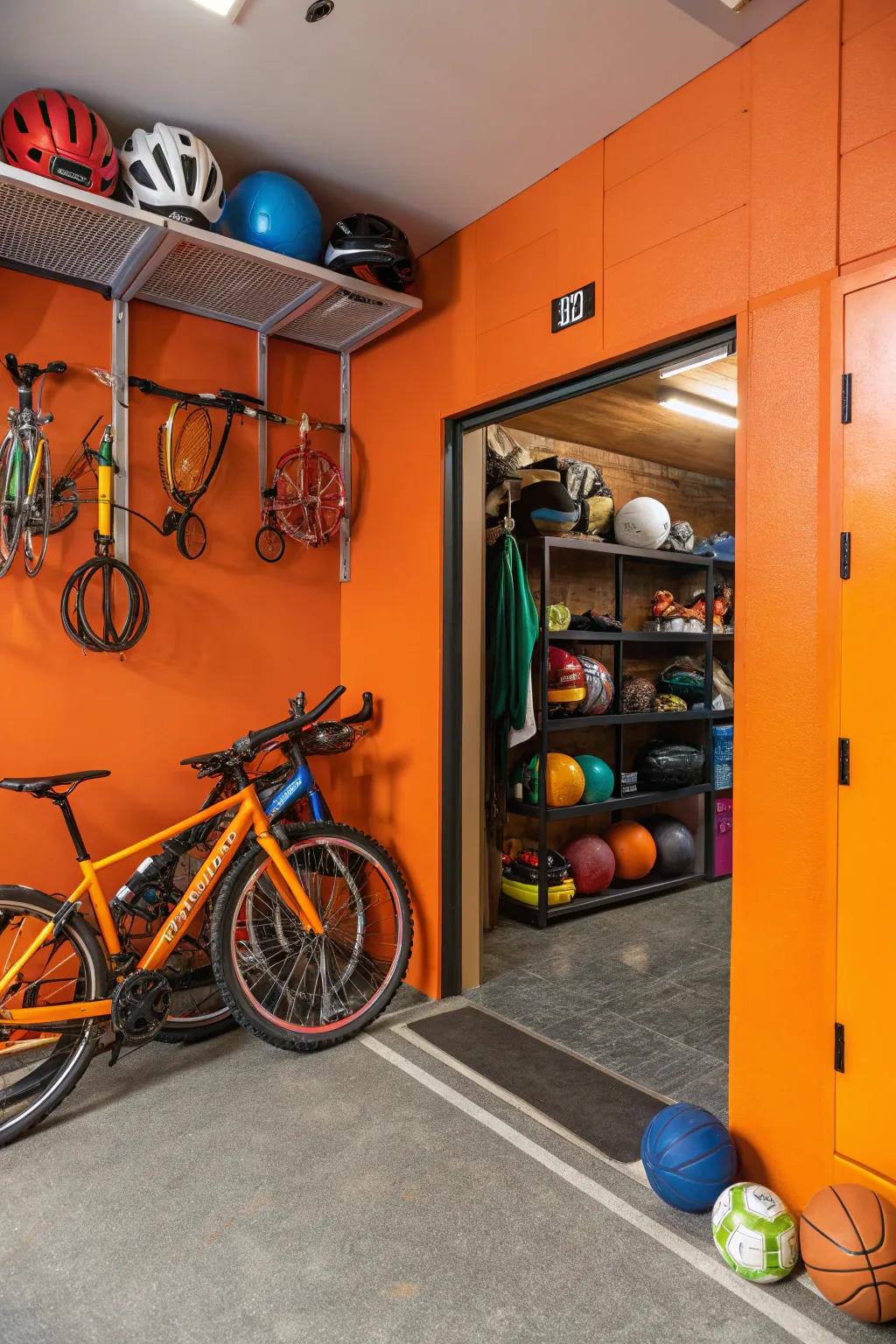 Your garage will become more lively and energized by orange.