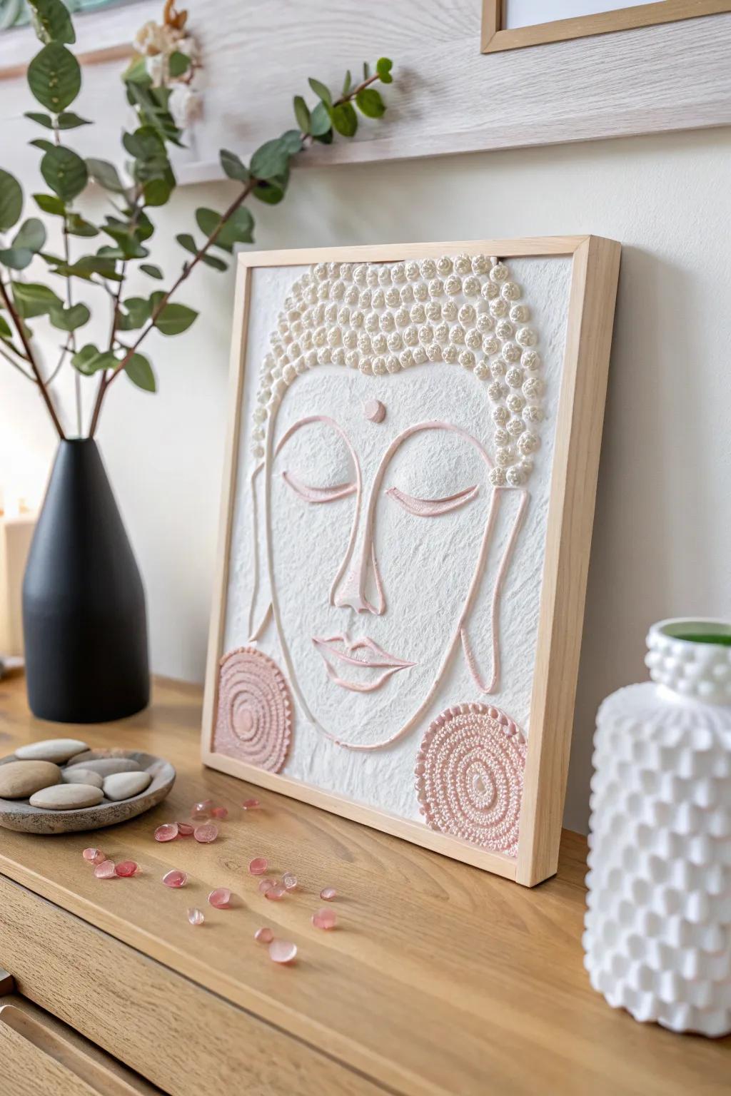 Delve into the realm of crafting glue applicator painting with this textured abstract face, where simplicity converges with creative expression.