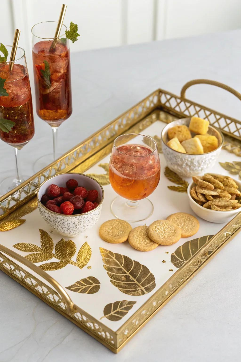 Present in elegance with a gilded paper serving dish.