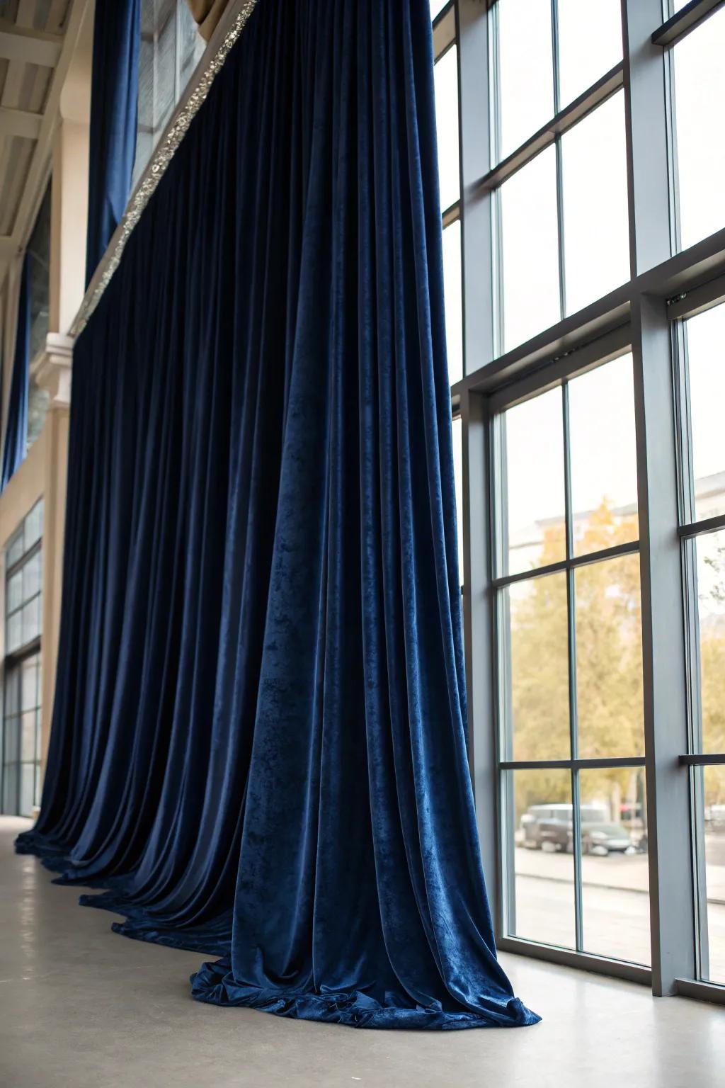 Drapes framing your view with gothic grace.