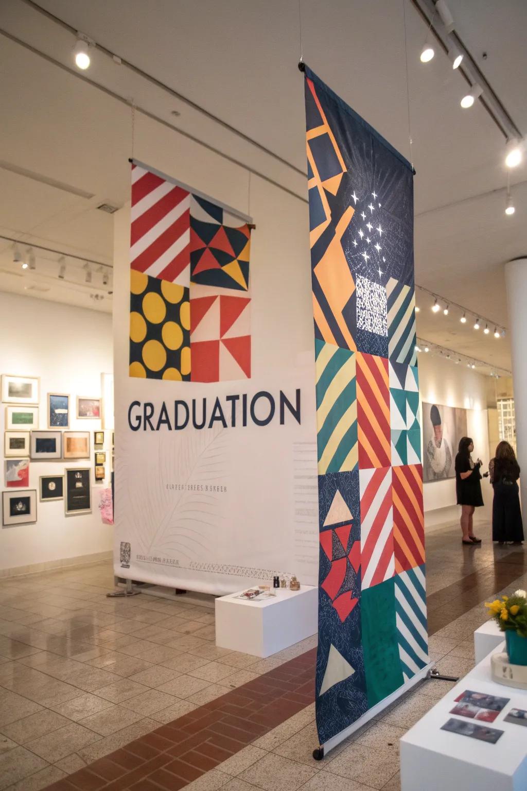 A chic banner incorporating geometric configurations for a contemporary inflection.