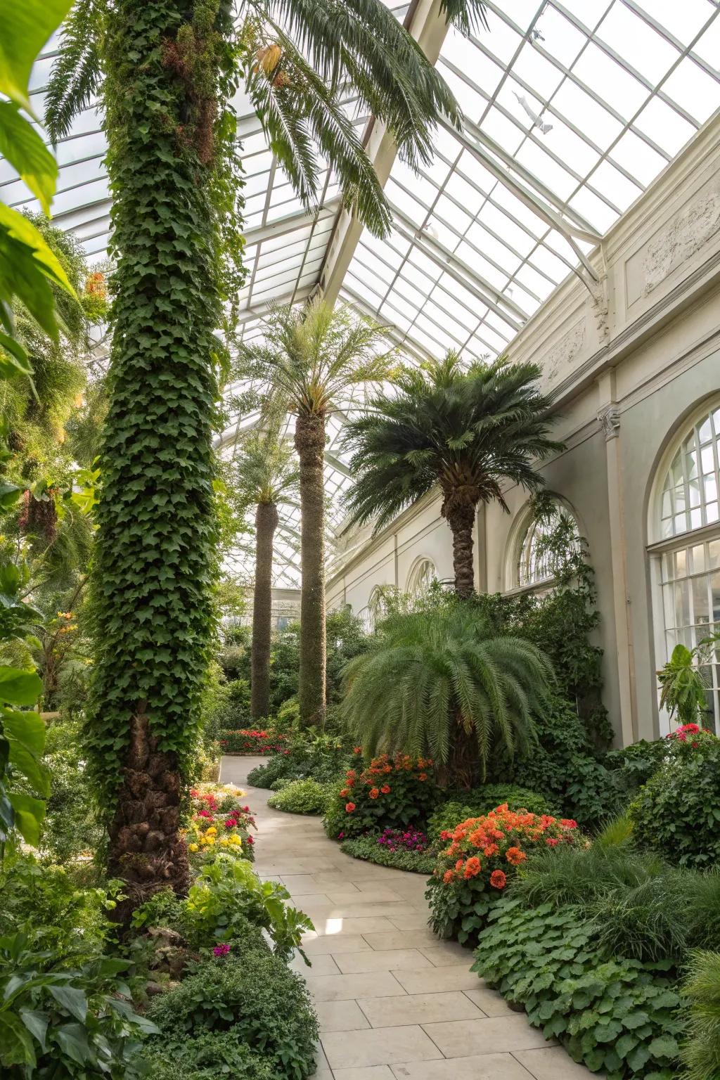 A hot house with all types of plants.