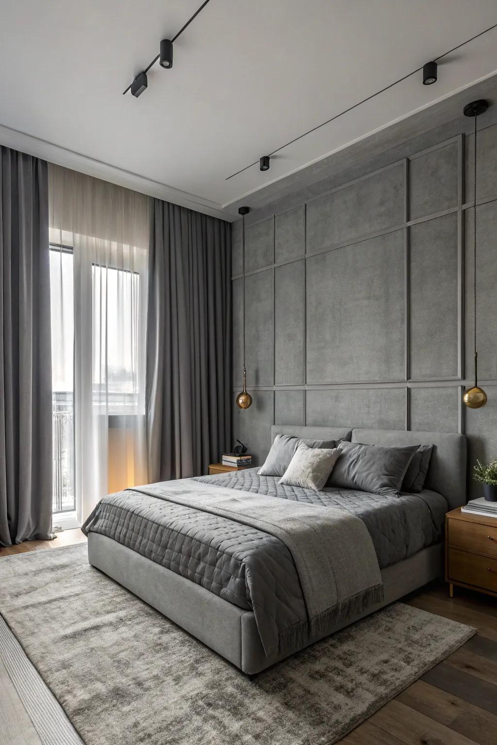A monochromatic grey theme creates a stylish look.