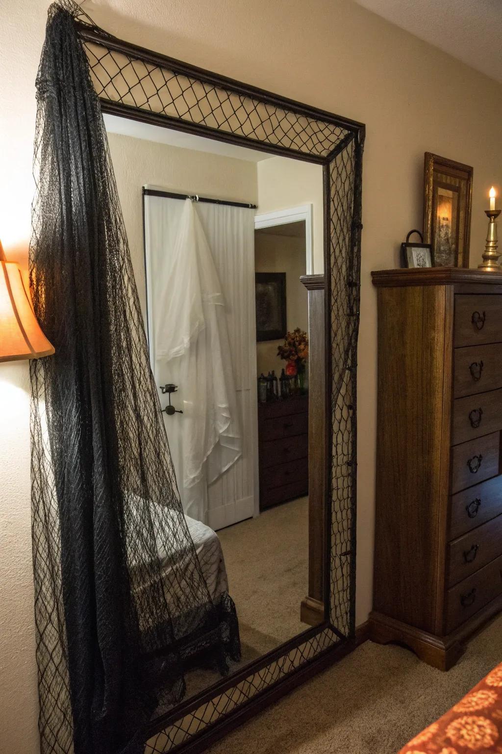 Weave-covered reflectors add an air of mystery to your decor.