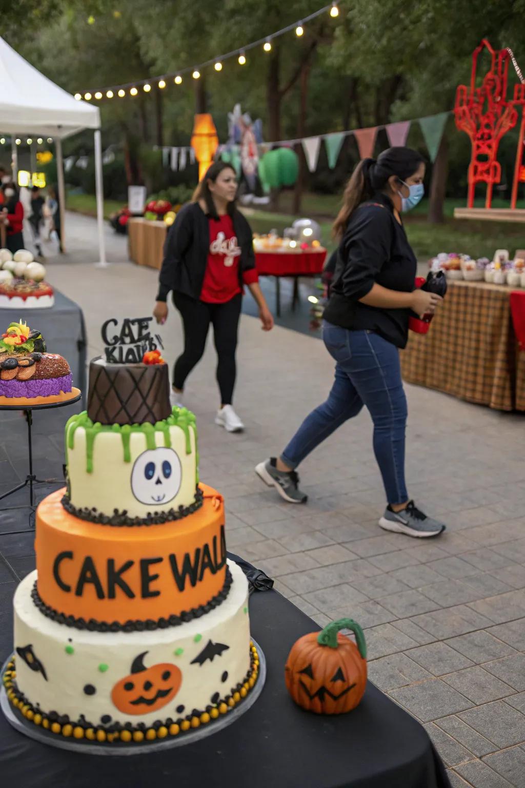 At the spooky cake march, win a delicious treat.