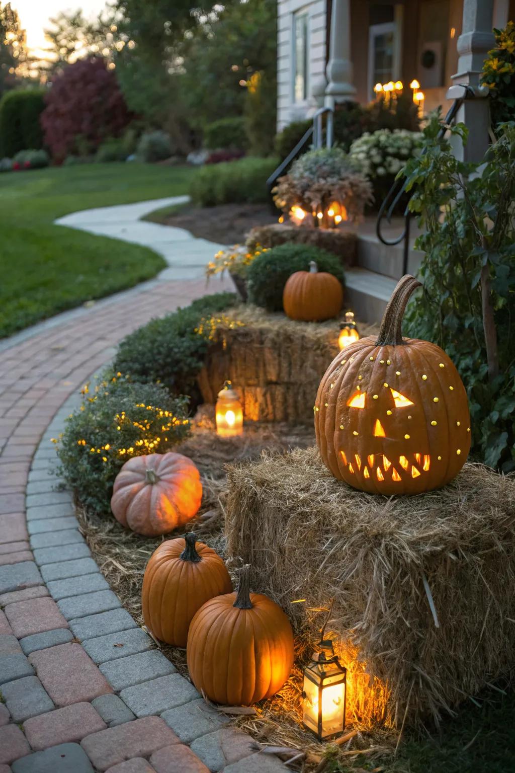 Warm the heart and embrace the season with a glowing harvest display.