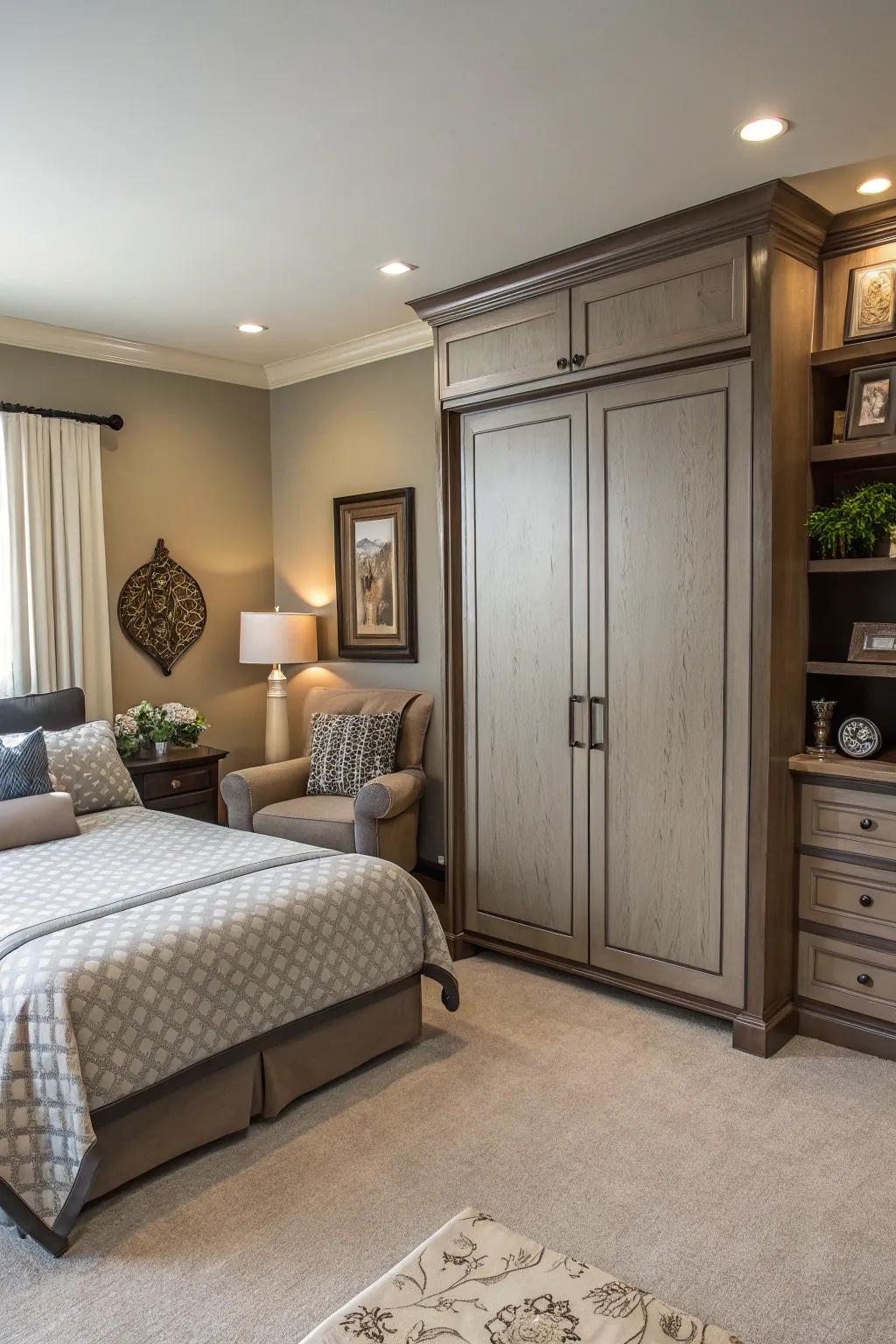 Armoire-style Panel bed for discreet sleeping