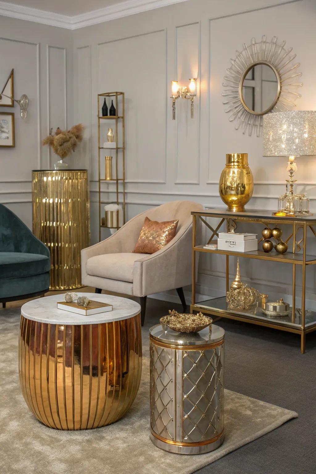 A rich mix of metallics adds holiday elegance.