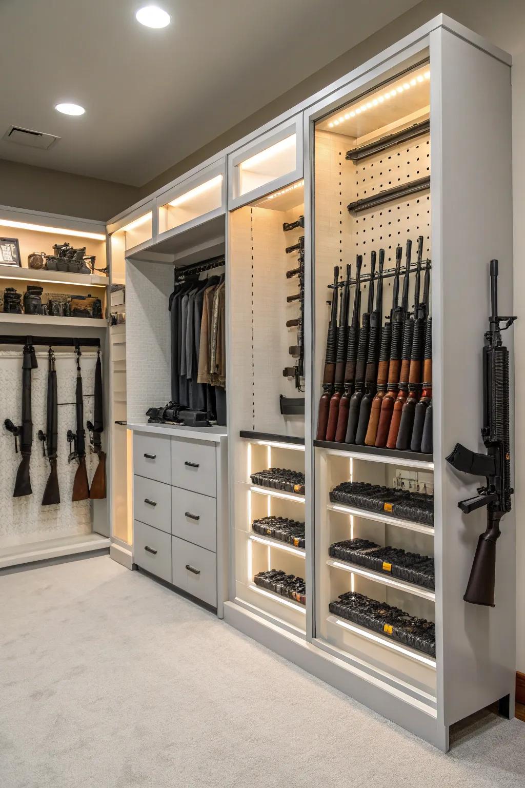 Modular storage is ideal for accommodating a growing collection.