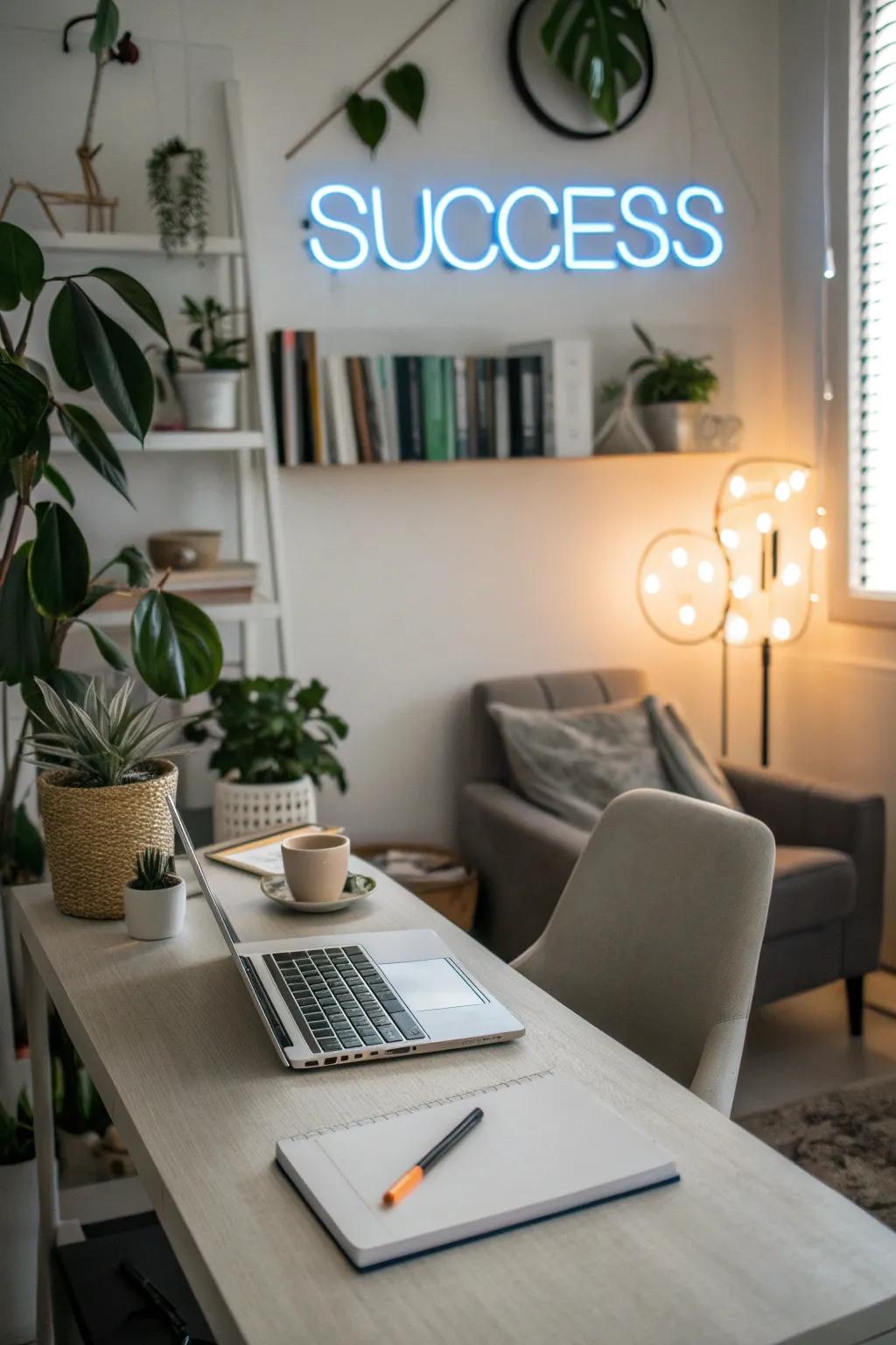 LED neon symbols add a contemporary twist to your design.