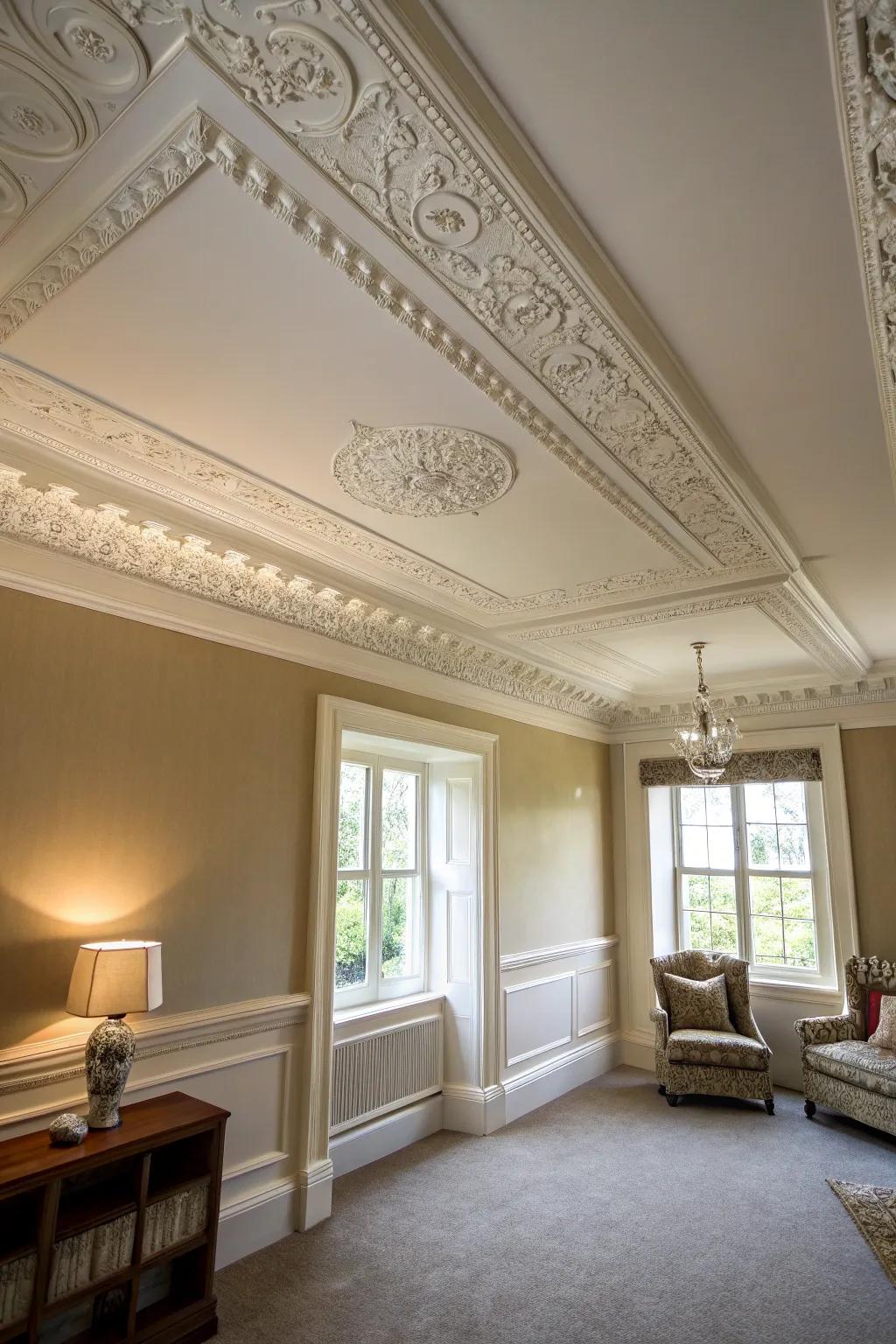 Crown molding that adds a refined finish to the room.