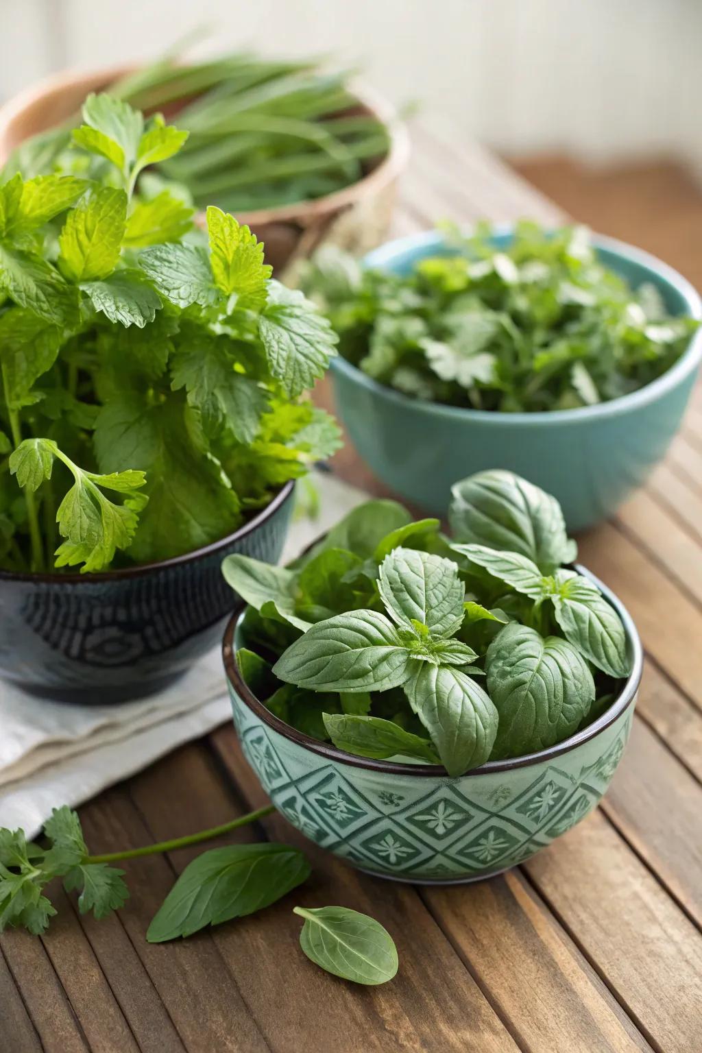 Garden-fresh herbs to infuse your salad with delightful fragrances.