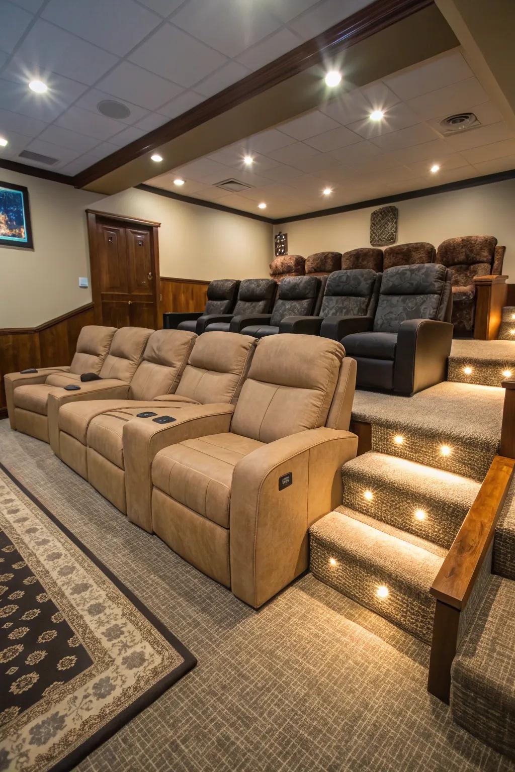 Mixed seating aesthetics enrich versatility within your theater.