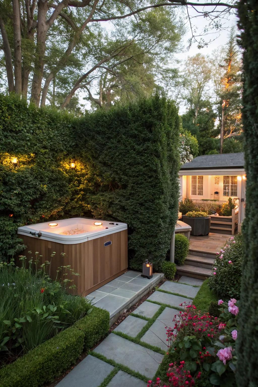 Discover a hidden gem by placing your hot tub in a secluded spot.