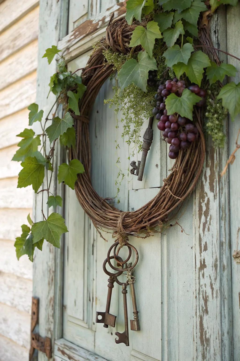 A nostalgic wreath recounting tales from yesteryear.