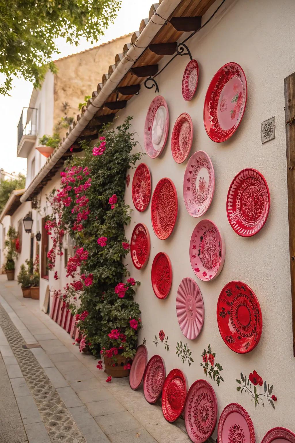 Elegant plates give a splash of color for Valentine's Day.