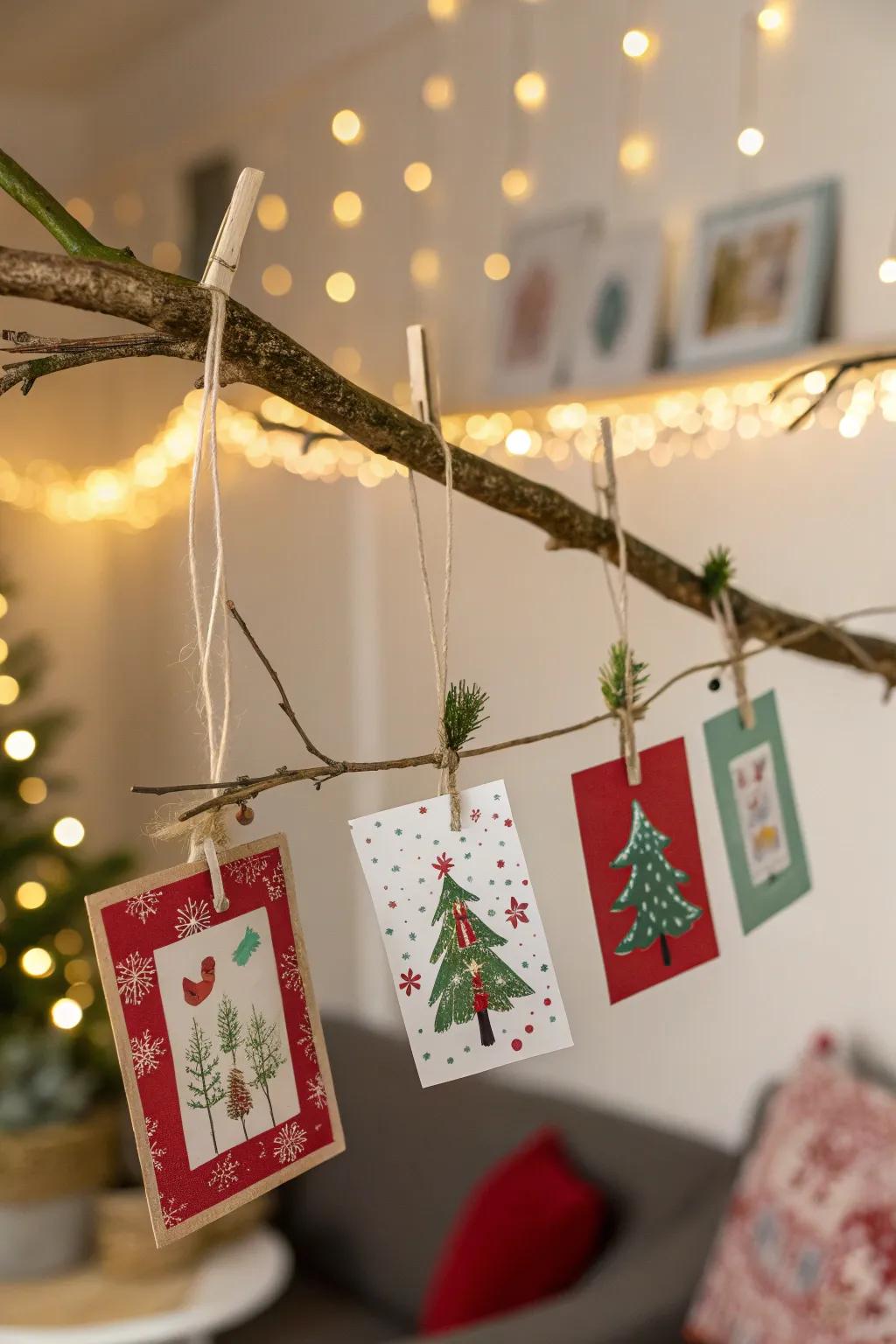 Convey nature indoors with a limb presentation.