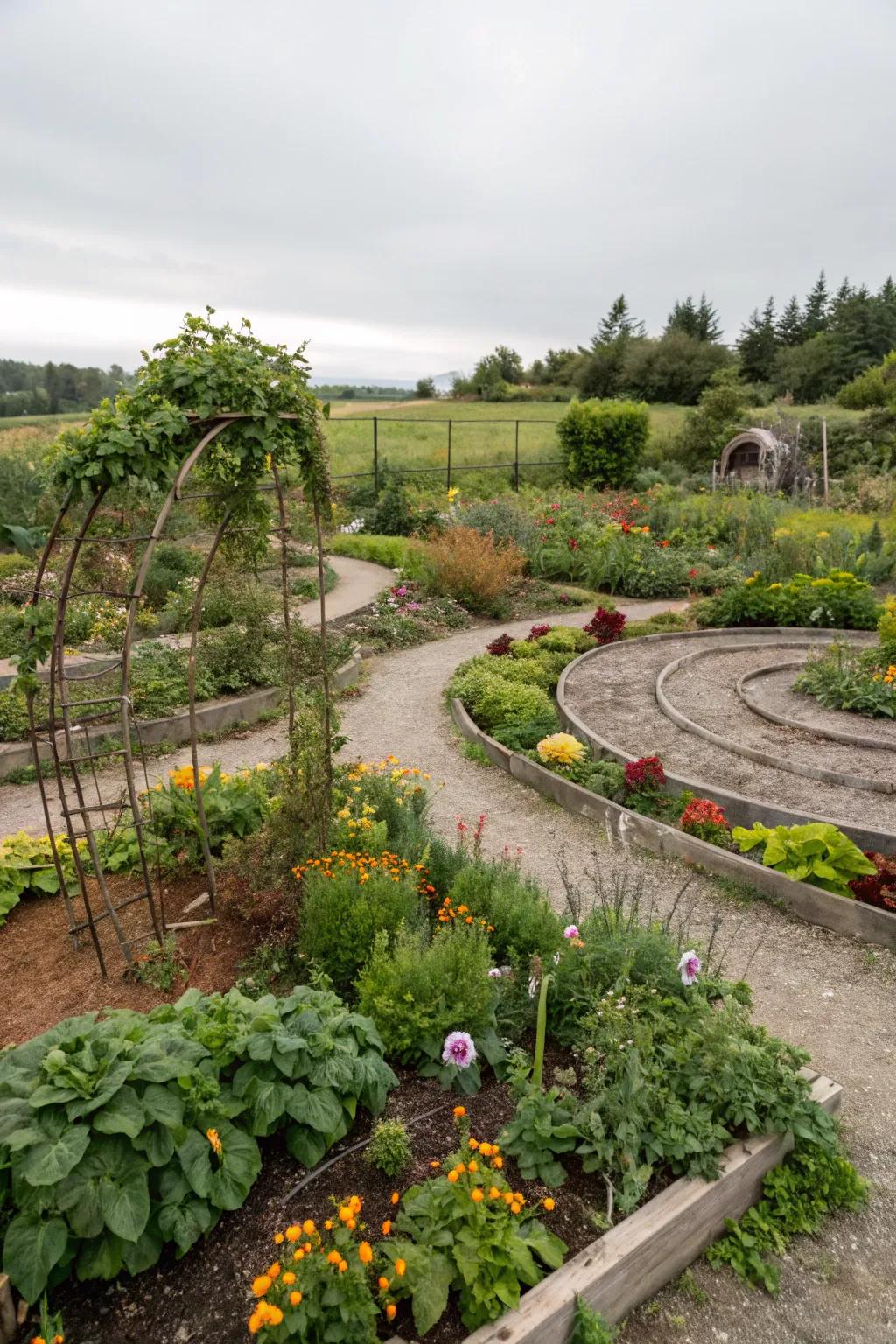 Permaculture spirals contribute structure and sustainability to your cultivation.