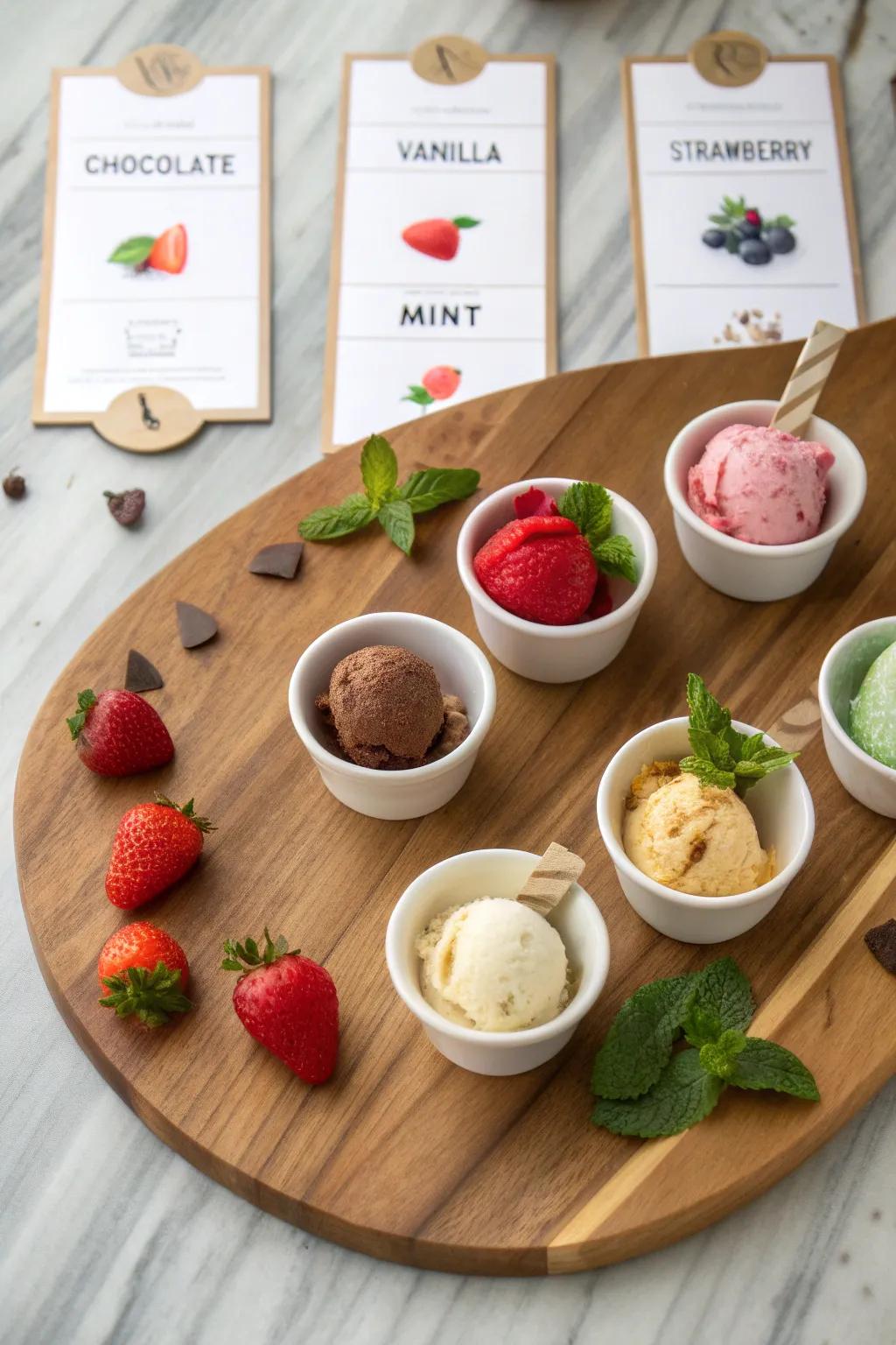 An ice cream tasting voyage that presents a gourmet experience for the senses.