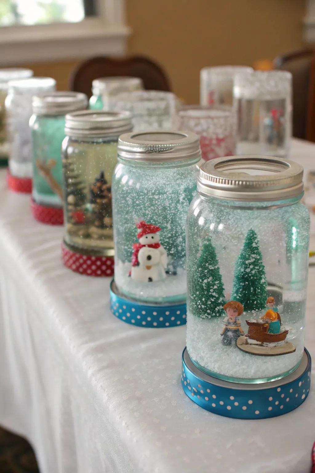 Whimsical homemade snow scenes that introduce a hint of magic.