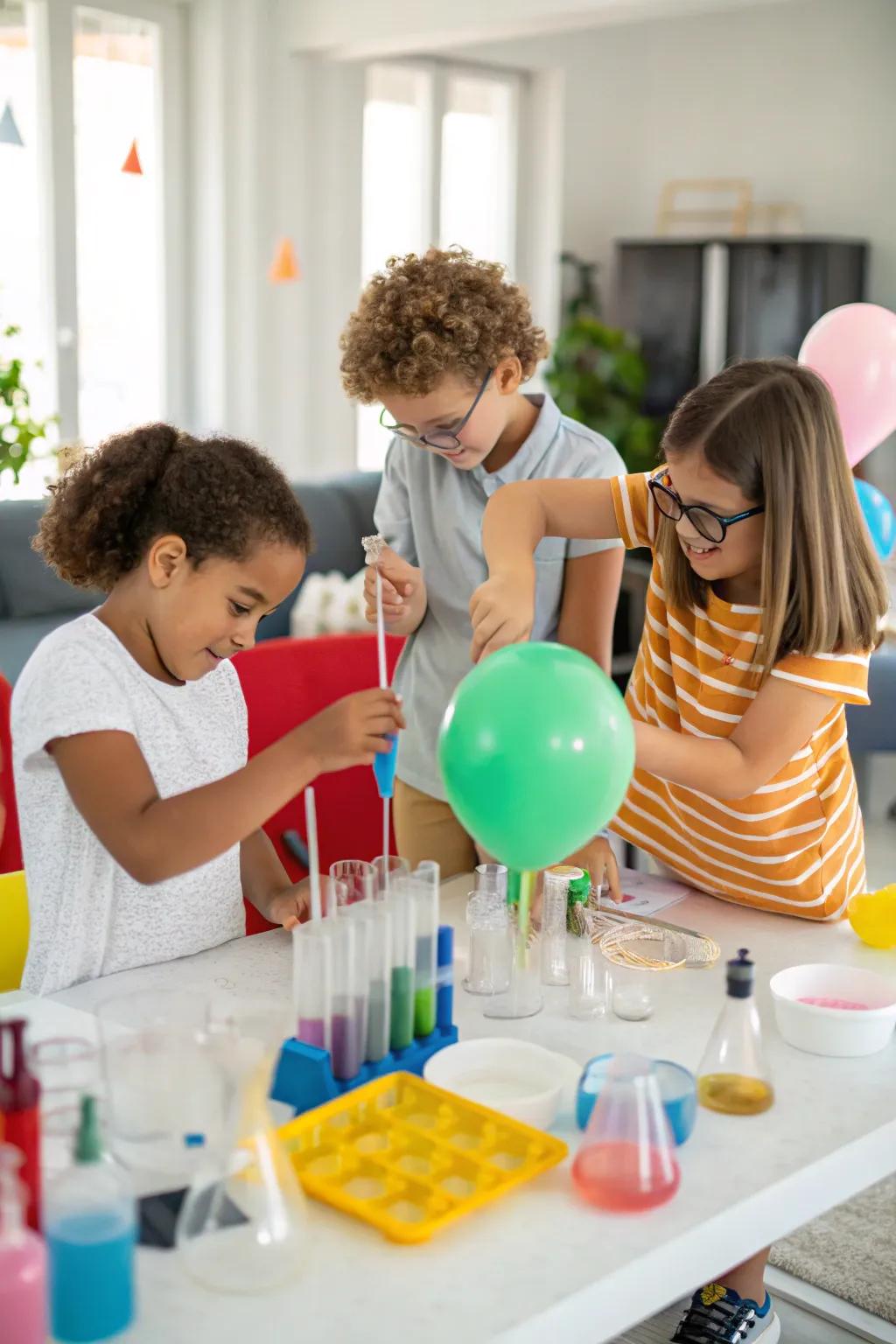 Science experiments make learning enjoyable indoors.