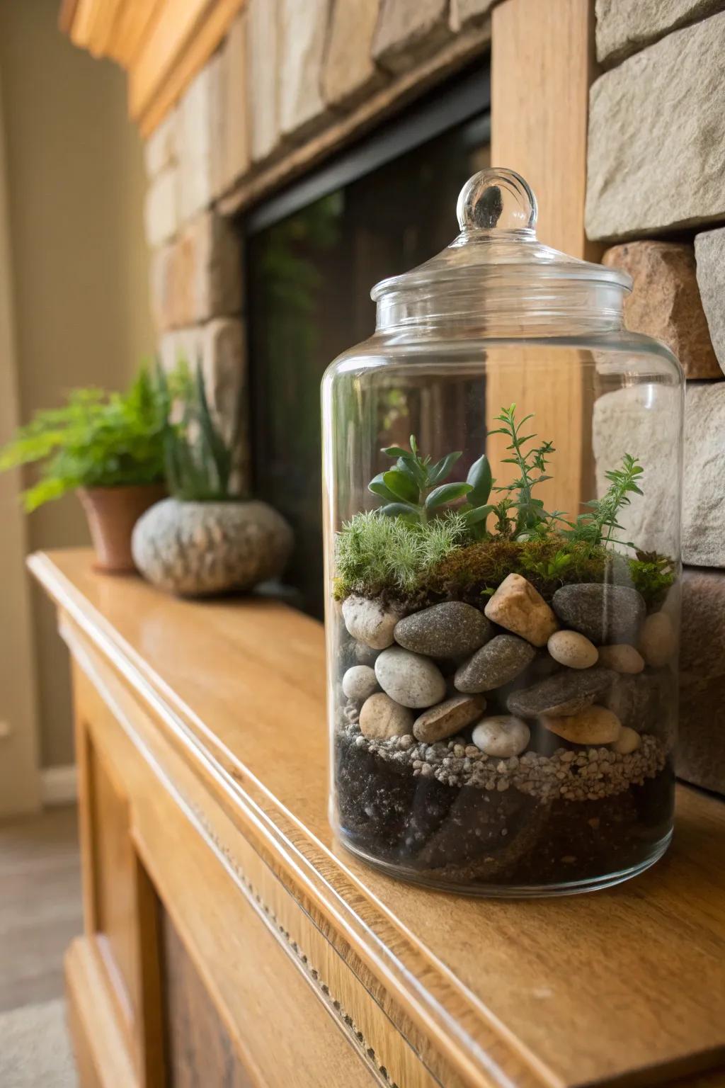 A vessel of glass garden is a superb means to repurpose and embellish.