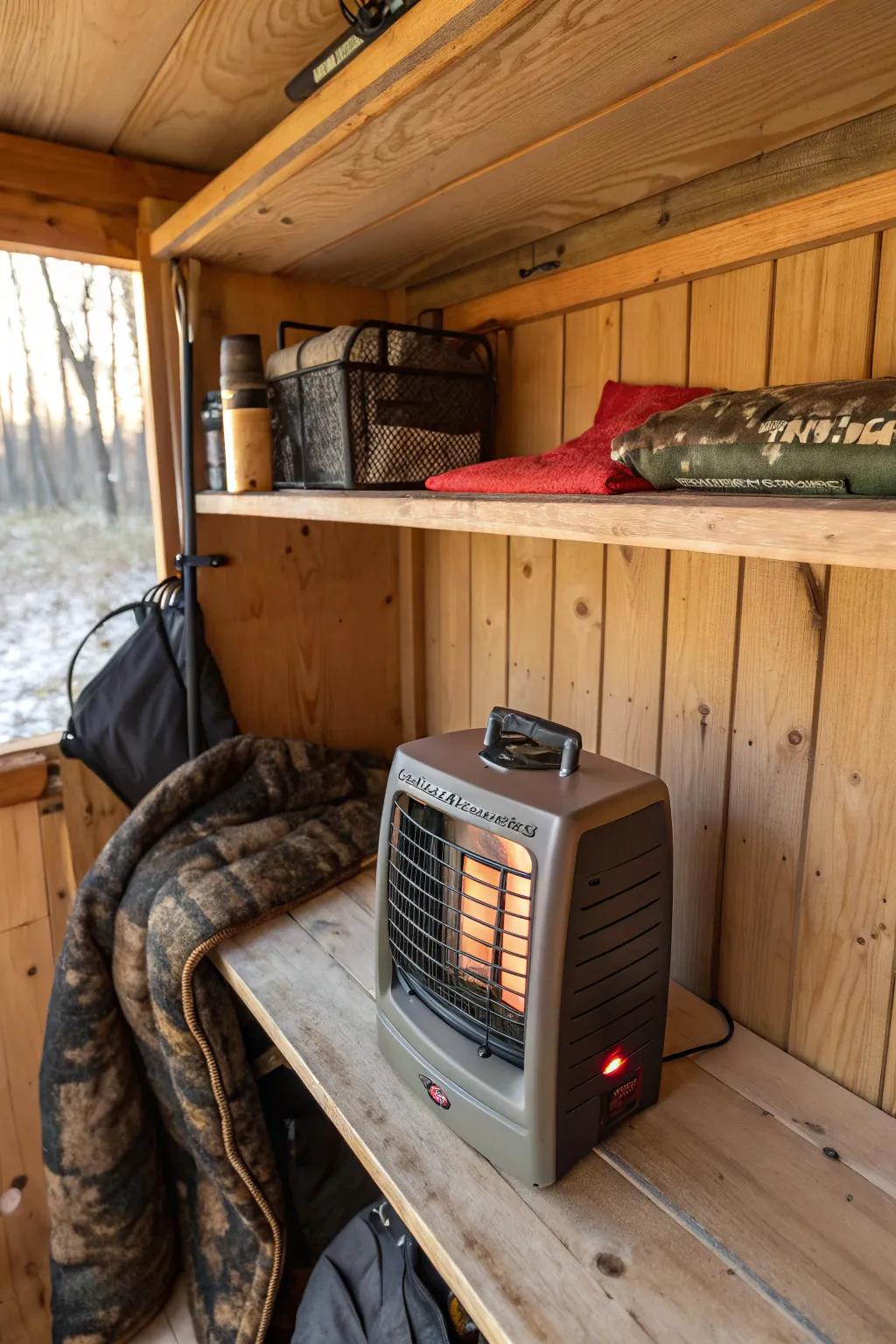 Compact heaters provide warmth without taking up valuable space.