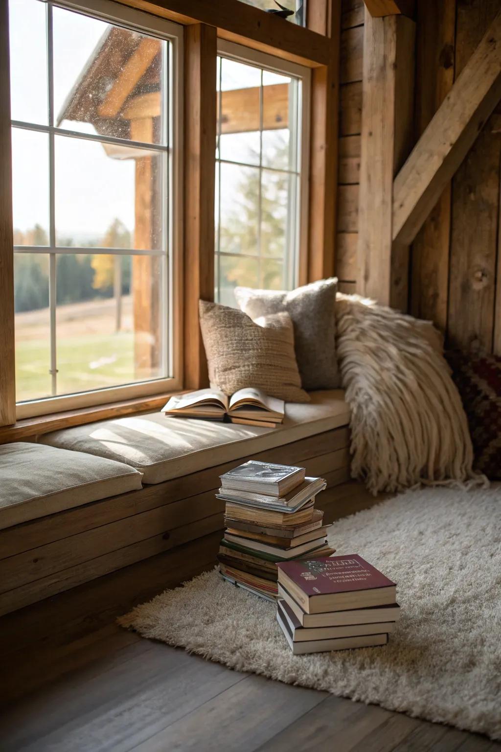 A reading alcove is a superb location for unwinding and reflection.