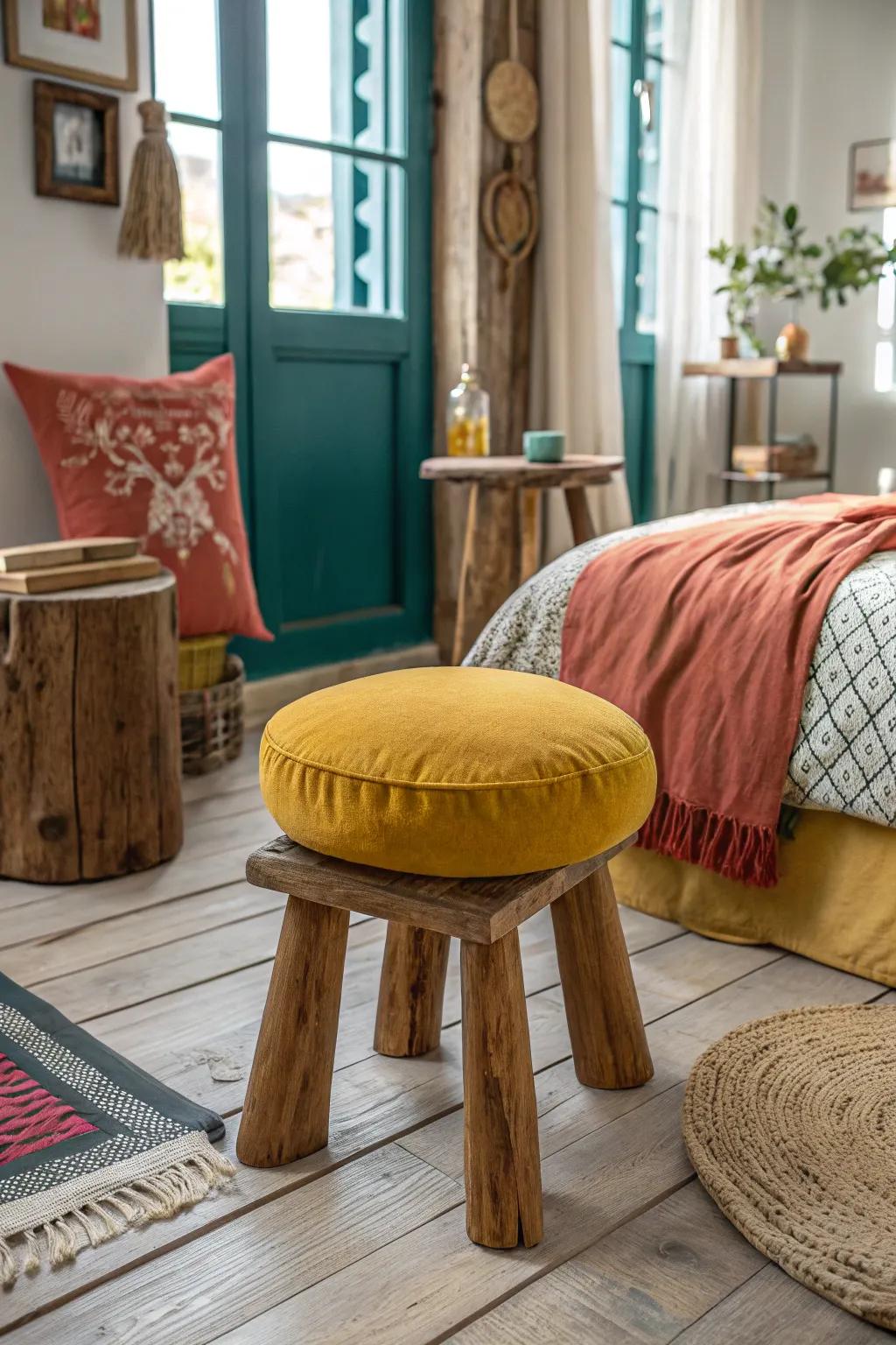 Earthy elements lend warmth and authenticity to this Japandi-inspired retreat. #RusticCharm #HomeInspiration